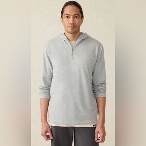 Faherty Quarter Zip Movement Hoodie Rock Men’s Size Medium Grey Feeder Brand New